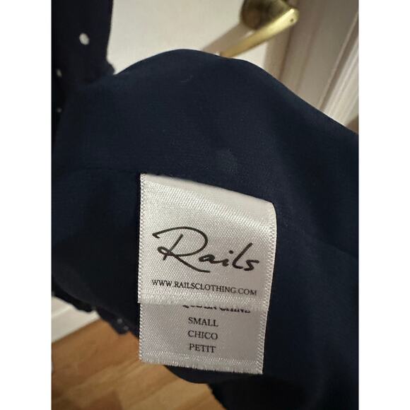 Rails Brenna Wrap Dress Navy Polka Dots Size Small - Picture 9 of 13